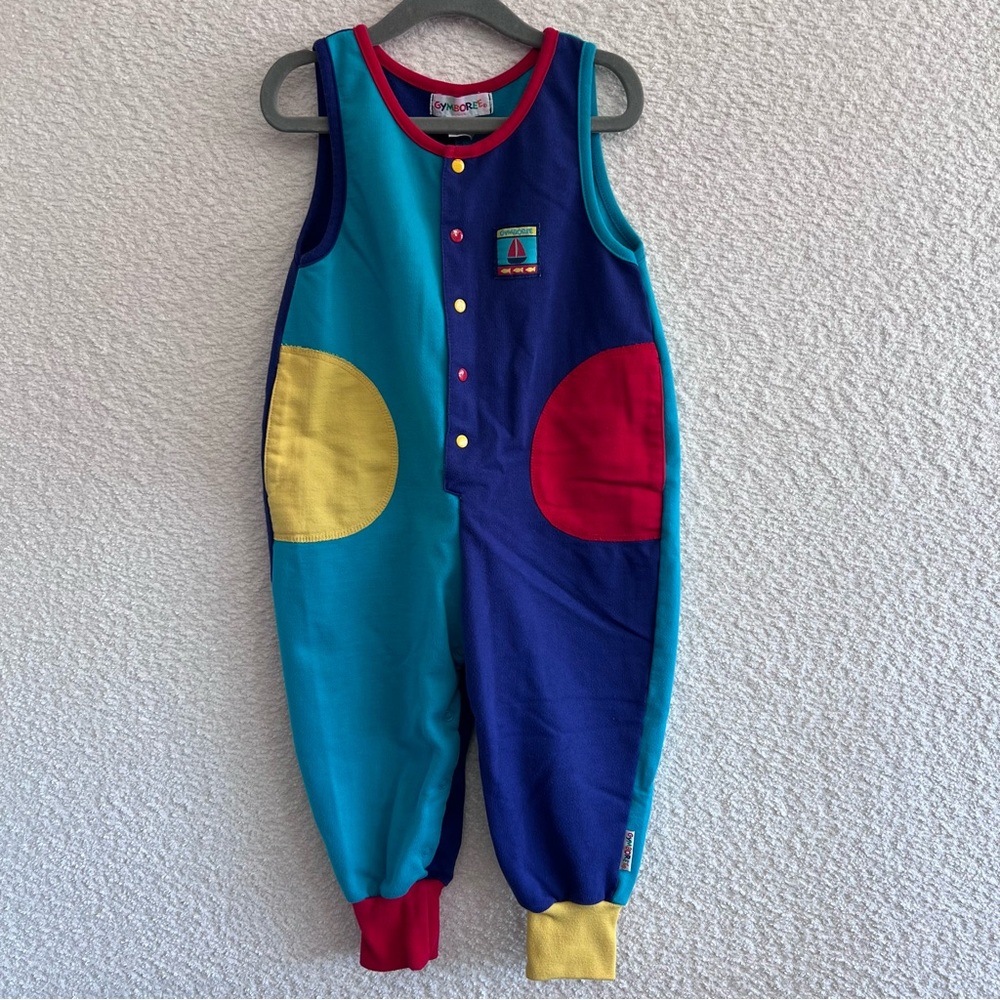 Gymboree Vintage Colorblock‎ 90s Blue One Piece Romper Size 18-24 Months/Small
